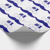 1. Vater Blue Mustache - Nummer 1 Geschenkpapier (Ecke)