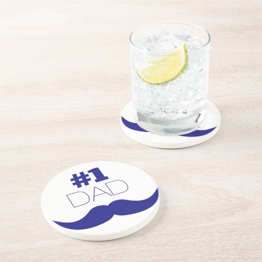 1. Vater Blue Mustache - Nummer 1 Getränkeuntersetzer (Seite)