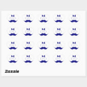 1. Vater Blue Mustache - Nummer 1 Herz-Aufkleber (Blatt)
