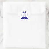 1. Vater Blue Mustache - Nummer 1 Herz-Aufkleber (Tasche)