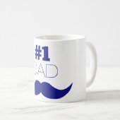 1. Vater Blue Mustache - Nummer 1 Kaffeetasse (VorderseiteRechts)