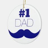 1. Vater Blue Mustache - Nummer 1 Keramik Ornament (Links)