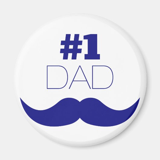 1. Vater Blue Mustache - Nummer 1 Magnet (Vorne)