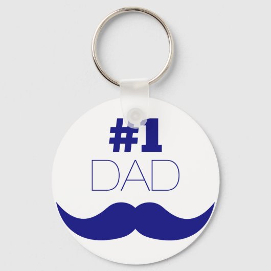 1. Vater Blue Mustache - Nummer 1 Schlüsselanhänger (Vorderseite)