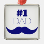 1. Vater Blue Mustache - Nummer 1 Silbernes Ornament (Vorne)