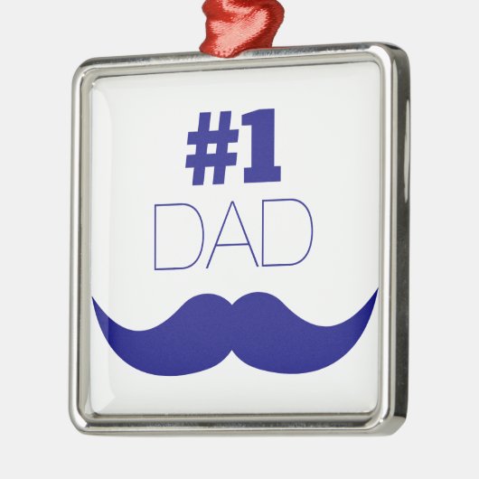 1. Vater Blue Mustache - Nummer 1 Silbernes Ornament (Links)