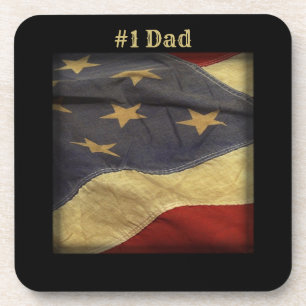 #1 Vater Distressed American Flag Untersetzer