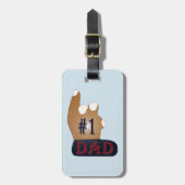 1. Vater Ebony Teak Gepäckanhänger (Vorderseite vertikal)