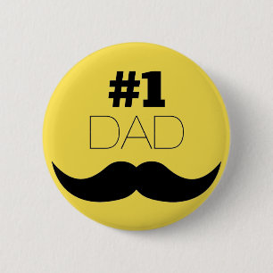 1. Vater Gelber Schnurrbart - Nummer eins Button