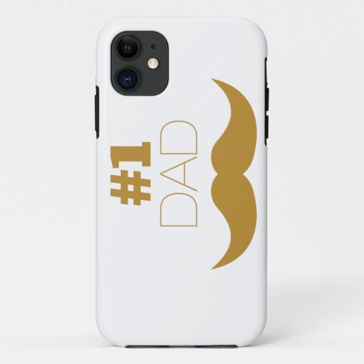 1. Vater Gold Mustache - Nummer eins Case-Mate iPhone Hülle (Rückseite)