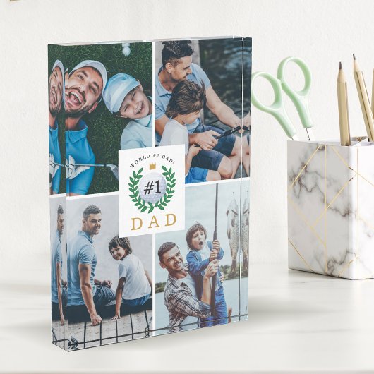 1. Vater, Happy Vathers Day Golf Theme Collage Fotoblock