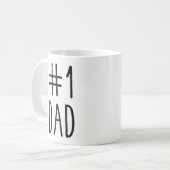 1 Vater Kaffee Tasse, Nummer 1 Vater, Vatertag Kaffeetasse (Vorderseite Links)