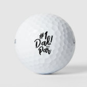 1 Vater mit Par Script Golf Geschenk für Vater Golfball (Vorderseite)