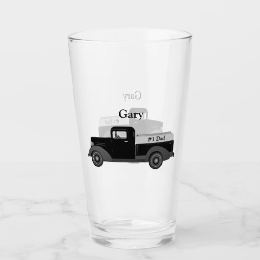 #1 Vater Old Truck Pint Trinkgläser Glas (Vorderseite)