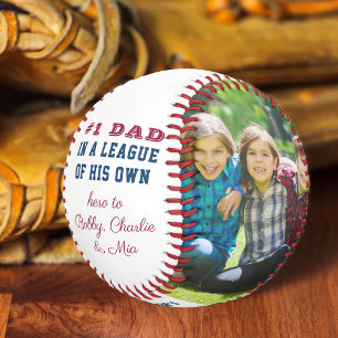 #1 Vater Quote Custom 2 Foto Personalisiert Baseball