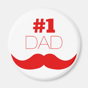 1. Vater Red Mustache - Nummer eins Magnet