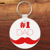 1. Vater Red Mustache - Nummer eins Schlüsselanhänger (Vorderseite)