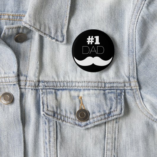 1. Vater Schwarz-Weiß-Schnurrbart - Nummer eins Button (Beispiel)
