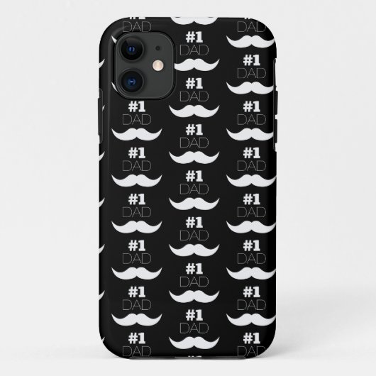 1. Vater Schwarz-Weiß-Schnurrbart - Nummer eins Case-Mate iPhone Hülle (Rückseite)
