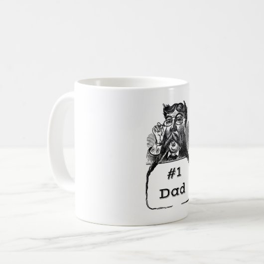 1 VATER VINTAG ZEICHNEND KAFFEETASSE (Vorderseite Links)