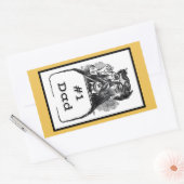 1 VATER VINTAG ZEICHNEND RECHTECKIGER AUFKLEBER (Umschlag)