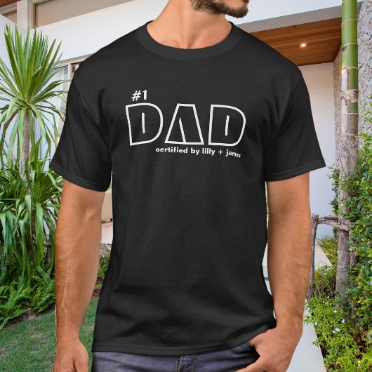 #1 Vater, von Kindern zertifiziert T-Shirt