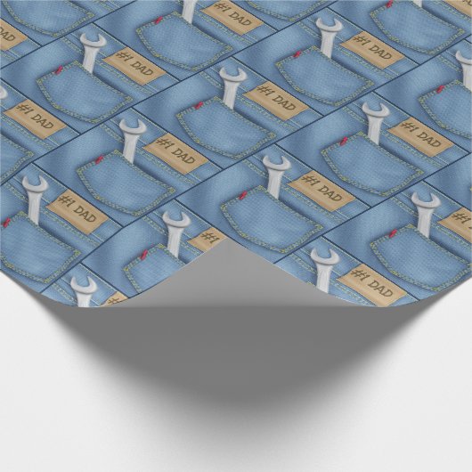 #1 Vater Wrench in Jean Pocket Geschenkpapier (Ecke)