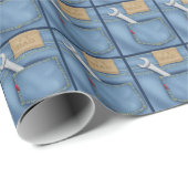 #1 Vater Wrench in Jean Pocket Geschenkpapier (Rolleneckpunkt)