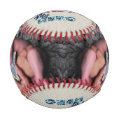 1. Vatertag Mein Papa Mein Held Leder Foto Baseball (Vorderseite)