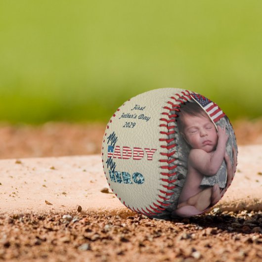 1. Vatertag Mein Papa Mein Held Leder Foto Baseball