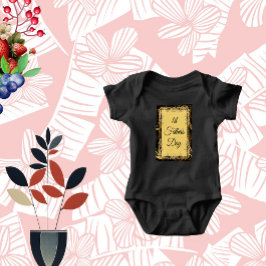 1. Vatertag Moderne Kalligraphie Wirbel Baby Strampler