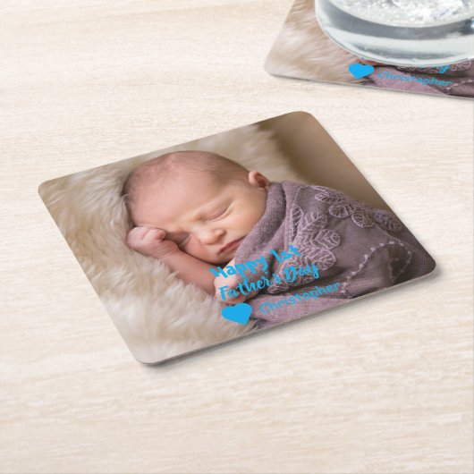 1. Vatertag Rechteckiger Pappuntersetzer (angewinkelt)