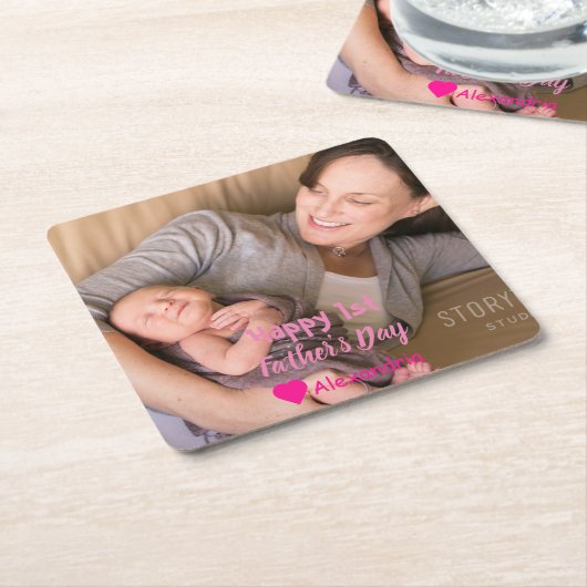 1. Vatertag Rechteckiger Pappuntersetzer (angewinkelt)