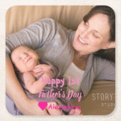 1. Vatertag Rechteckiger Pappuntersetzer (Vorderseite)