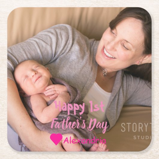 1. Vatertag Rechteckiger Pappuntersetzer (Vorderseite)