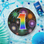 1. Veranstaltung - Spaß, farbenfroh, kühl, Regenbo Pappteller (Party)