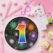 1. Veranstaltung - Spaß, farbenfroh, kühl, Regenbo Pappteller (Party)