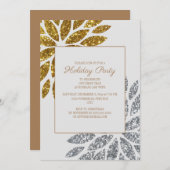 1. Verheiratete Weihnachtsfeier Gold Silber Einladung (Vorne/Hinten)