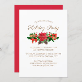 1. Verheiratete Weihnachtsfeier Rote Poinsettia Einladung