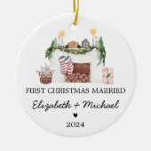 1. Verheirateter Weihnachtsbaum Keramik Ornament (Vorne)