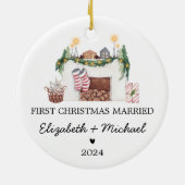 1. Verheirateter Weihnachtsbaum Keramik Ornament (Hinten)