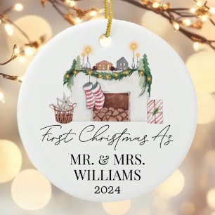 1. Verheirateter Weihnachtsbaum Keramik Ornament