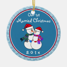 1. Verheirateter Weihnachtspass Schneepause Weihna Keramikornament