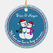 1. Verheirateter Weihnachtspass Schneepause Weihna Keramikornament (Hinten)