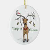 1. Verzierung des Babys Weihnachts- Ren-Foto Keramikornament (Rechts)
