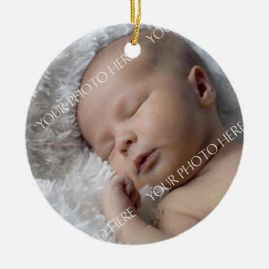 1. Verzierung des Foto-Babys Weihnachts Keramik Ornament (Vorne)