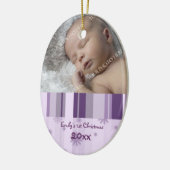 1. Verzierung des Foto-Babys Weihnachts Keramikornament (Links)