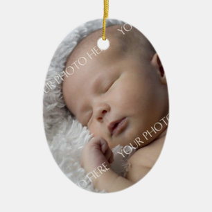 1. Verzierung des Foto-Babys Weihnachts Keramikornament