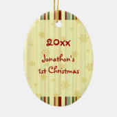 1. Verzierung des Foto-Babys Weihnachts Keramikornament (Hinten)