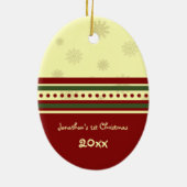 1. Verzierung des Foto-Babys Weihnachts Keramikornament (Hinten)